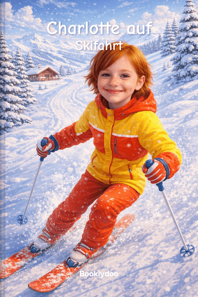 Kinderbuch - Dinge zu Tun - Winter - Charlotte auf Skifahrt