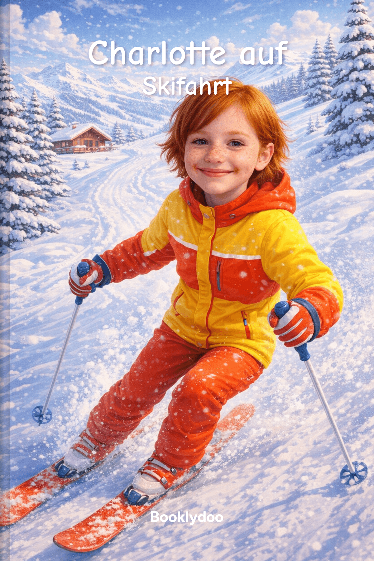 Kinderbuch - Dinge zu Tun - Winter - Charlotte auf Skifahrt