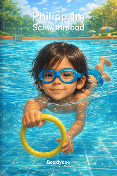 Kinderbuch - Dinge zu Tun - Zum Strand Gehen - Philipp im Schwimmbad