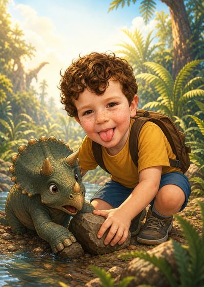 Libro infantil - Aventura - Dinosaurios - Manuel y los dinosaurios